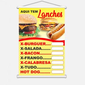 Banner Lona 440g  4x0 Brilho Madeira e cordinha 
