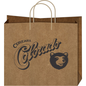 Sacola Kraft personalizada 80g     Tamanhos P, M e G